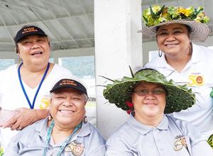 Four Faasao High School alumni during the school's 50th Anniversary in the territory. Four Faasao High School alumni