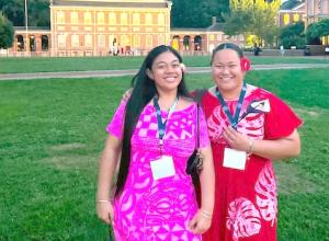 Jaceyline Foketi Siliva and Ms. Grace Alesana from Manumalo Academy