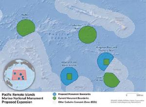 Proposal for new National Marine Sanctuary comprising 777,000 square miles around the Pacific Remote Islands. proposed expansion of NMS around Remote Paciffic Islands