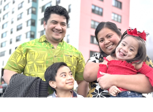 Michael Pese, Tupe Smith, and their children 
