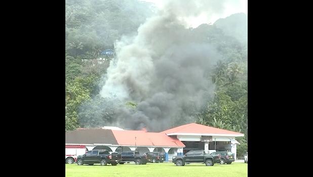 A second fire broke out in a facility directly behind the main Police Headquarters in Fagatogo, where holding cells for inmates awaiting court or transfer are located fire behind police headquarters