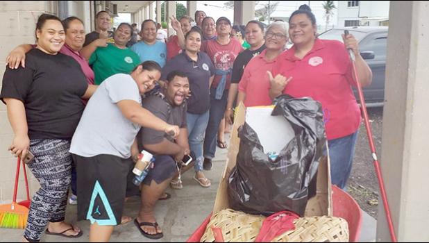 Department of Human Resources (DHR) personnel working in Adopt A School program in 2019.