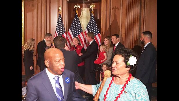 Amata speaking with John Lewis