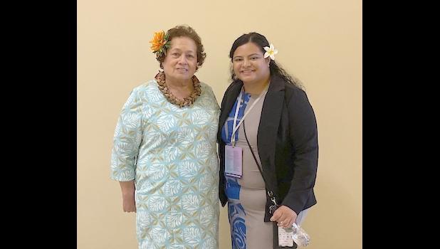 Congresswoman Amata with Marcella Fitisone, the American Samoa 2024 Teacher of the Year, Tafuna High School, on her visit to Washington, DC. Congresswoman Amata with Marcella Fitisone