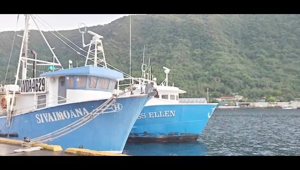 Moored longline boats in Pago Pago Harbor