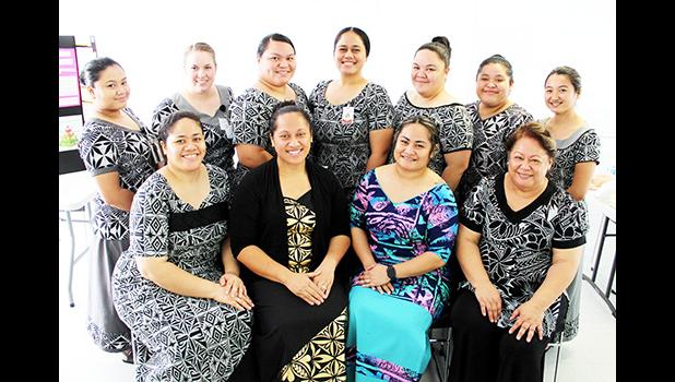 ASCC Nursing Program Director Lele Ah Mu with students