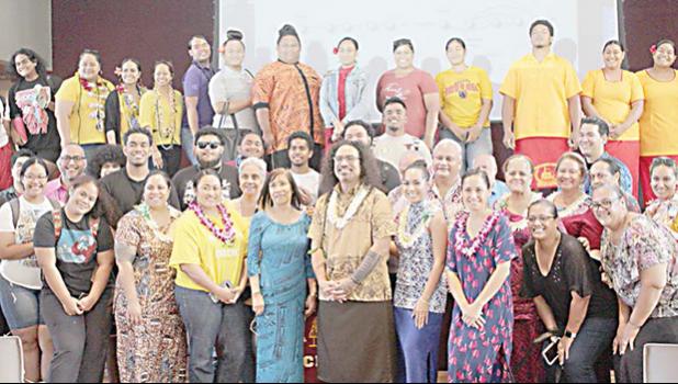 ASCC students with the storytellers Ms Tolua Samifua, Ms C. Makanani Sala, and Dr Aaron J. Sala