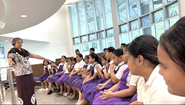 Aua Elementary School fifth graders at Fale Fono