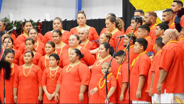 The CCCAS Pavaiai Choir on stage