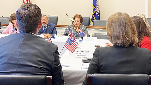 Congresswoman Uifa’atali Amata speaking