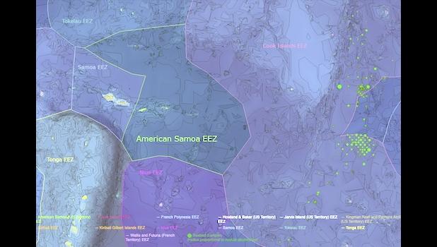 Map of the U.S. EEZs of Western Pacific Region