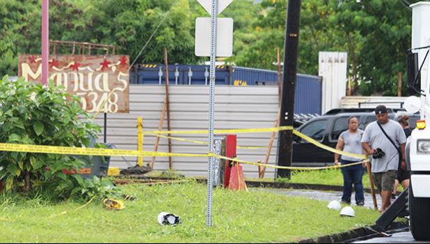 The site where three men were electrocuted at the company’s compound at the Tafuna industrial Park in January 2017. 