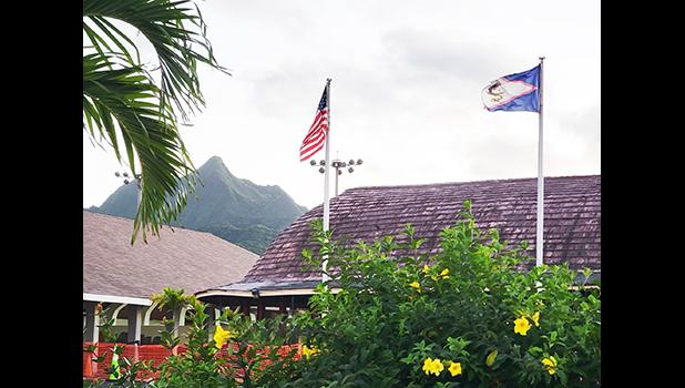 The U.S. and American Samoa flags