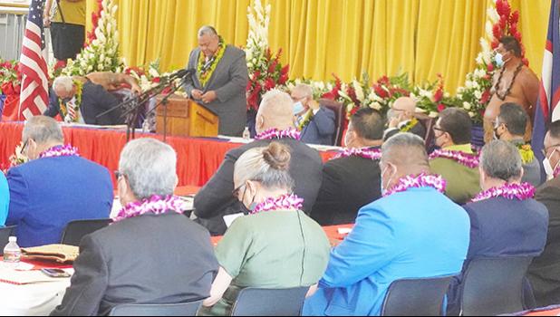 Gov. Lemanu Peleti Mauga ADDRESSING FONO OPENING 