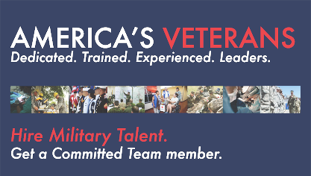 The Vocational Rehabilitation & Employment (VR&E) program works with employers who hire and retain service members and Veterans with disabilities, to increase the employment of Veterans, and enable Veterans with disabilities to reach their full potential. Hire Veterans Day logo