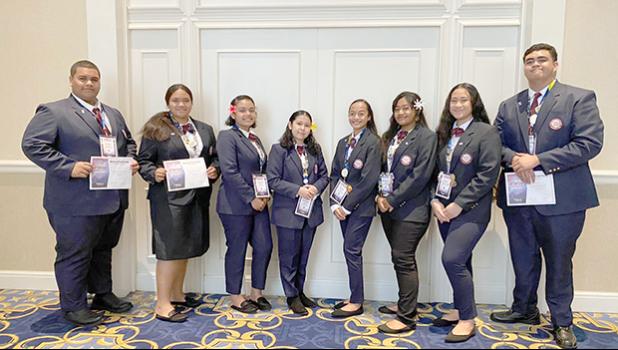 Eight HOSA members from American Samoa