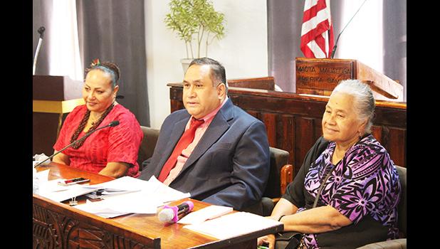 Fanene Edda Wyberski, AG Fainuulelei Falefatu Alailima-Utu and Chief Immigration Officer Fagamalama Fualaau