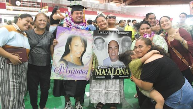 Family celebrating their grad