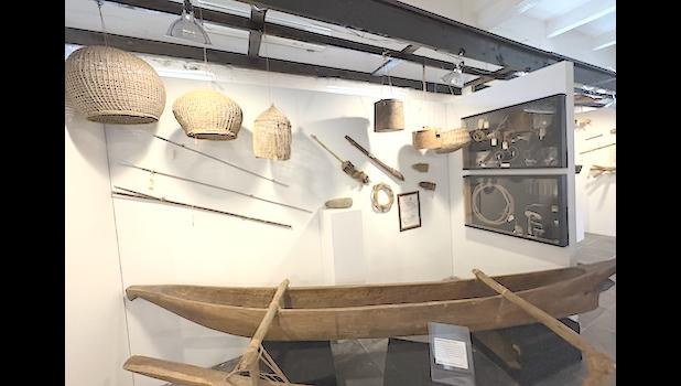Then there are the woven baskets and hooks made for fishing, a canoe that was once a common sight on our reefs, and wooden clubs made for war. MUSEUM EXHIFIT