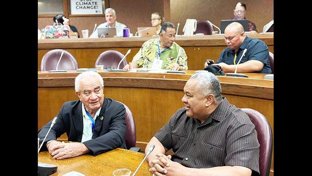 Gov. Lemanu P.S. Mauga and Sen. Togiola Tulafono