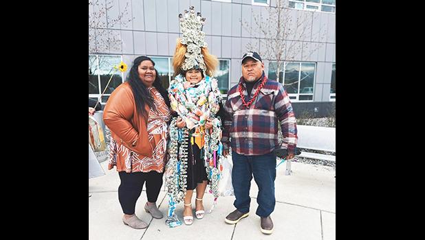 Loretta with her parents