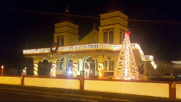 Christmas lights at CCCAS in Matu'u 