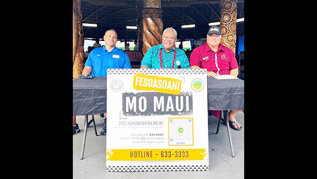 ASG staffers man a donation location