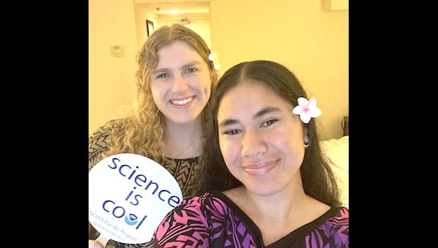 Talofa Fe’a and Ella Ashford at the NOAA Education Science and Education Symposium. Talofa Fe’a and Ella Ashford