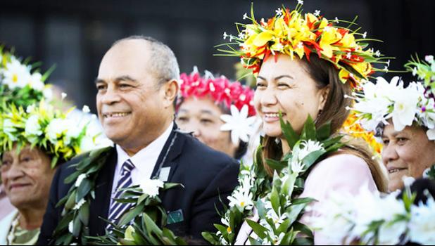 Su'a William Sio (left) and Green Party co-leader Marama Davidson (right)