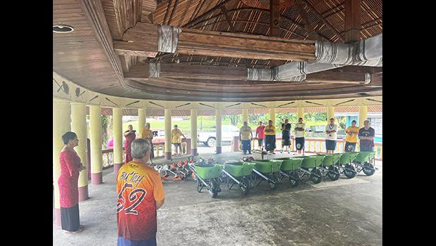 CJPA Director Mrs. Mariana Timu Faiai presents to Pago village