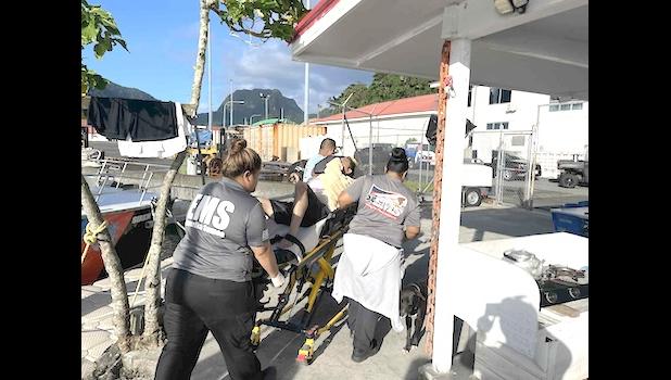 emergency medical services with rescued man