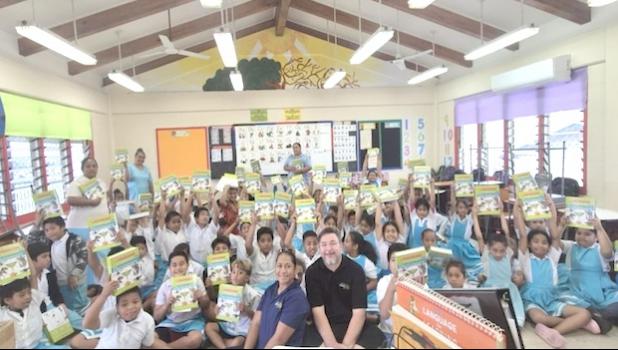 Rotary dictionary gifts at Tafuna Elementary