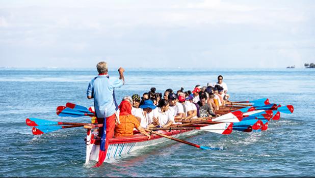 The island of Manono-Tai in the past had participated and won in the Fautasi race during Independence and Teuila Festival. Pictured Telefoni Vainuu Fautasi (photo: Junior S. Ami via Samoa Observer) Telefoni Vainuu Fautasi