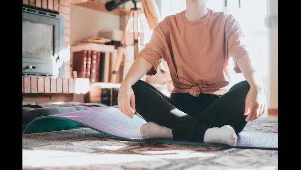 woman sitting on floor
