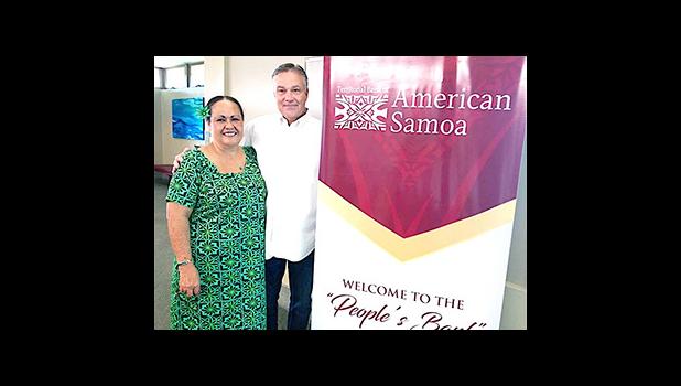 Chief Credit Officer of the Territorial Bank of American Samoa (TBAS), Greg Thygesen, along with TBAS Chief Operating Officer Makerita Polu