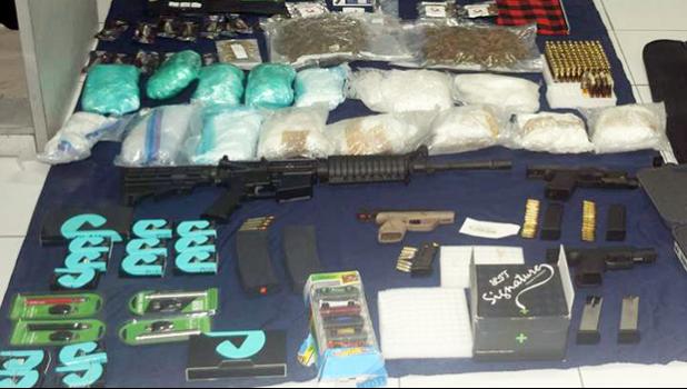 Illicit Drugs and firearms seized by police in Tonga.