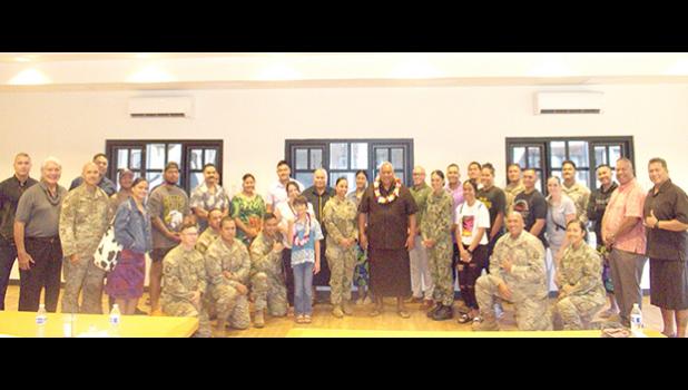 Group photo taken at Toa o Samoa town hall in Hawaii