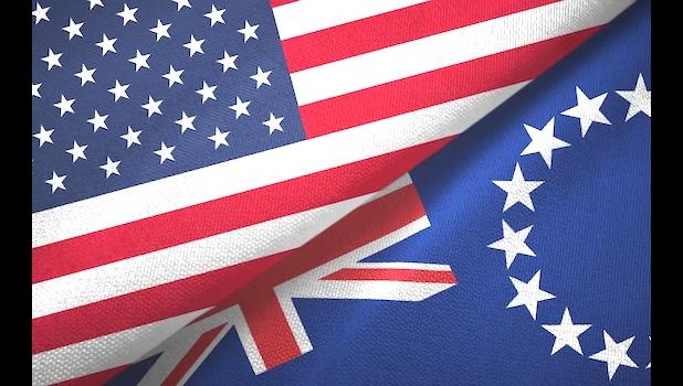 U.S. AND COOK ISLANDS FLAGS