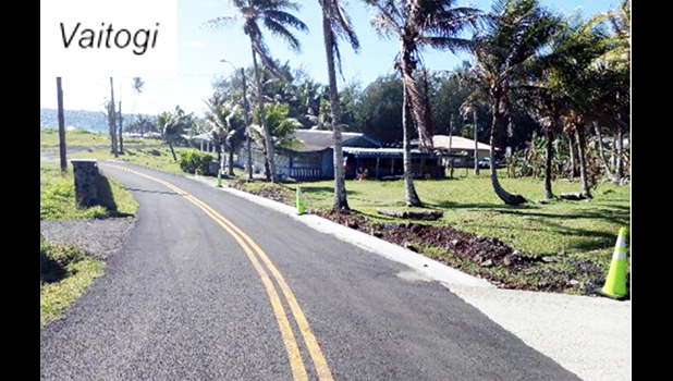 Newly resurfaced road in Vaitogi