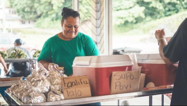 Vendor at Fagatogo Marketplace during National Farmers Market Week