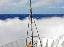 WAVES OVER THE BOW OF  Okeanos Explorer