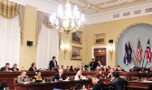 Amata preparing for the Natural Resources Committee’s last votes of 2017 in the historic committee room.  [Courtesy photo]