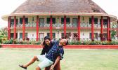 Ammon Fepuleai, Math teacher of Samoana High School with one of his students, Gabby Fauiaso Class of 2010, working together for a wedding photoshoot late last year in Apia, Samoa. [photo courtesy]