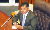 Newly confirmed local Department of Homeland Security director Samana Semo Ve’ave’a during his Senate confirmation hearing yesterday.  [photo: FS]