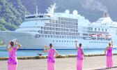 ASCC Students Association for Fa’a-Samoa greet passengers