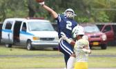 Avery Seumanutafa of the Sharks attempting a one hand catch