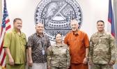 Governor Pulaali’i Nikolao Pula with LTC Hope Hashimoto and SSG Joshua T. Fale