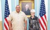 Governor Lemanu P. S. Mauga, left, and US Deputy Secretary of State Wendy R Sherman 