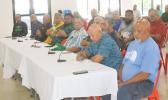 Captains of the 13 fautasi scheduled to compete