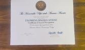 “Certificate of Special Recognition” sample